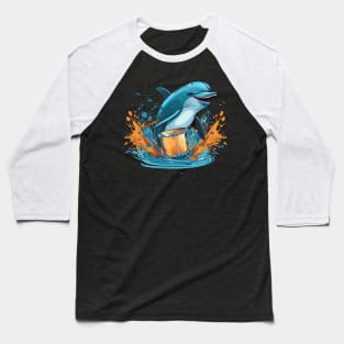 Dolphin playing drums Baseball T-Shirt